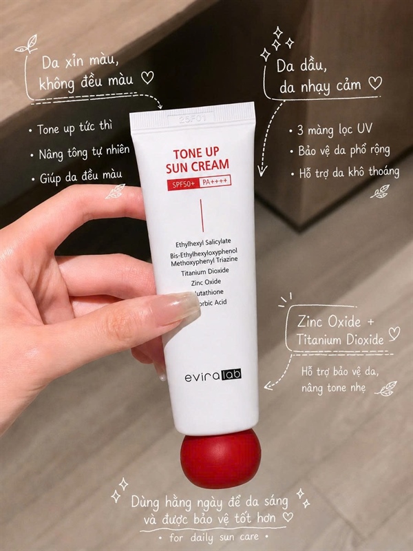 [ Hàng Công Ty ] Kem Chống Nắng Eviralab Tone up 50ml