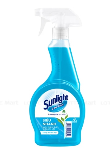 SUNLIGHT Nước Lau Kính Siêu Nhanh 520ml/12 chai