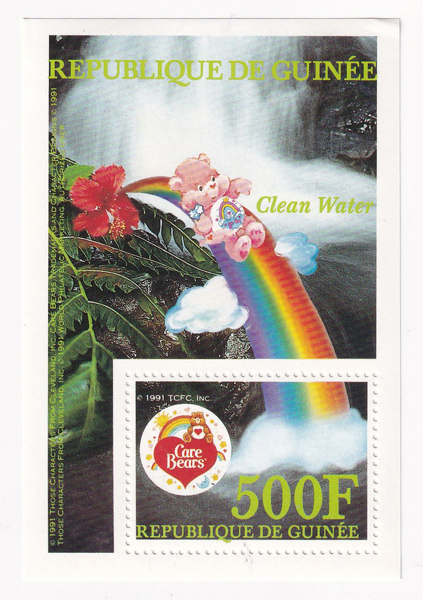 Block Tem Bưu Chính Guinea | Guinea - Clean Water "Care Bears" 1991 (1) | Mint