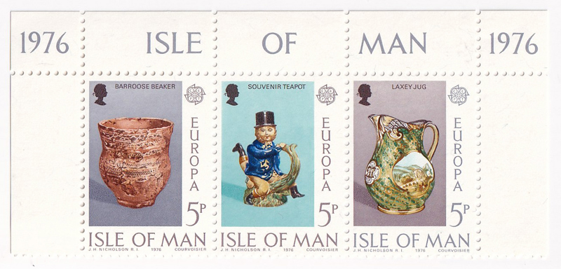 Bộ 3 Tem Isle Of Man | Isle Of Man - Manx Ceramic Art 1976 (3) | Mint