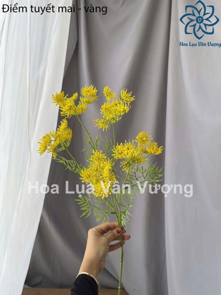 Điểm tuyết mai - vàng - Hoa cành dài - Hoa Lụa Vân Vượng
