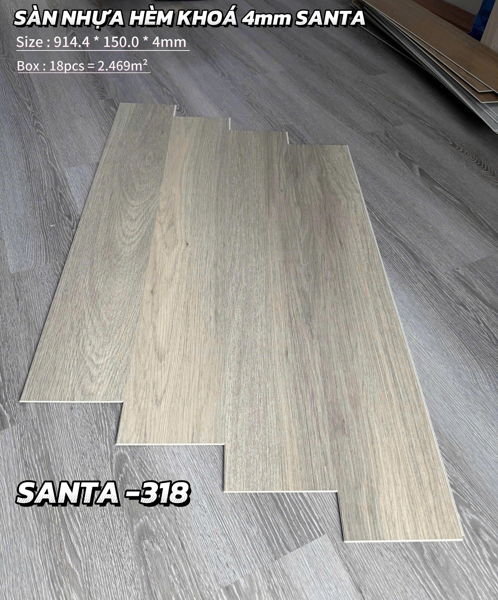 SÀN NHỰA HÈM KHÓA ST 4MM (914.4x150x4MM) - PN318 - KÈM XỐP TRẮNG