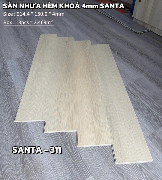 SÀN NHỰA HÈM KHÓA ST 4MM (914.4x150x4MM) - PN311 - KÈM XỐP TRẮNG