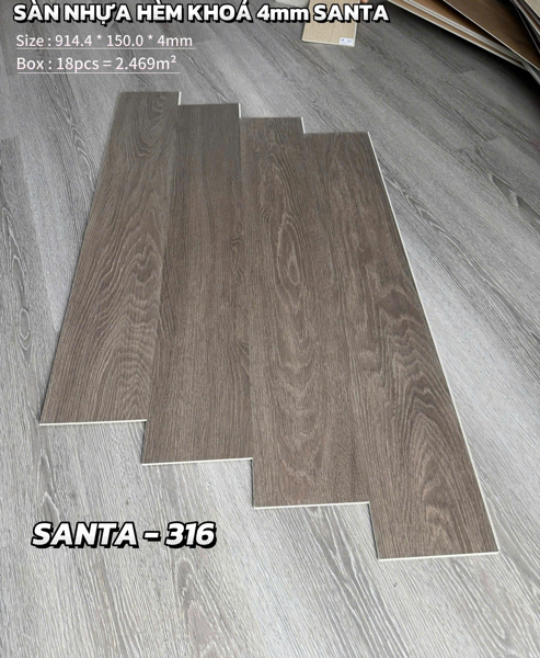 SÀN NHỰA HÈM KHÓA ST 4MM (914.4x150x4MM) - PN316 - KÈM XỐP TRẮNG