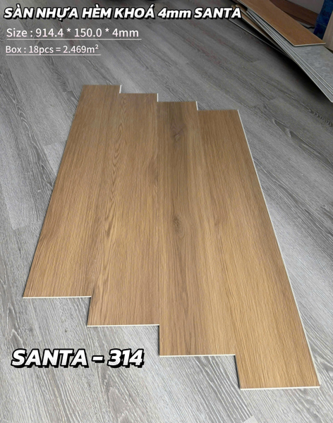 SÀN NHỰA HÈM KHÓA ST 4MM (914.4x150x4MM) - PN314 - KÈM XỐP TRẮNG
