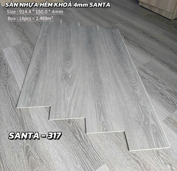 SÀN NHỰA HÈM KHÓA ST 4MM (914.4x150x4MM) - PN317 - KÈM XỐP TRẮNG