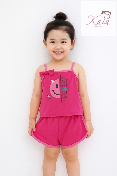 BG ÁO 2 DÂY IN MẶT CƯỜI ĐÍNH NƠ QUẦN CHẠY VIỀN