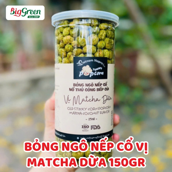 Bỏng Ngô Nếp Cổ Vị Matcha Dừa 150g - Napro
