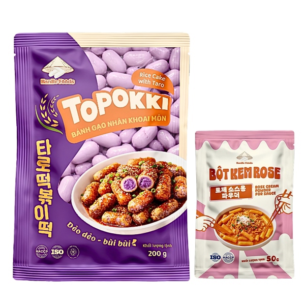 Bánh gạo nhân khoai môn 200g [1 Gói], Bột kem Rose 50g [1 Gói]