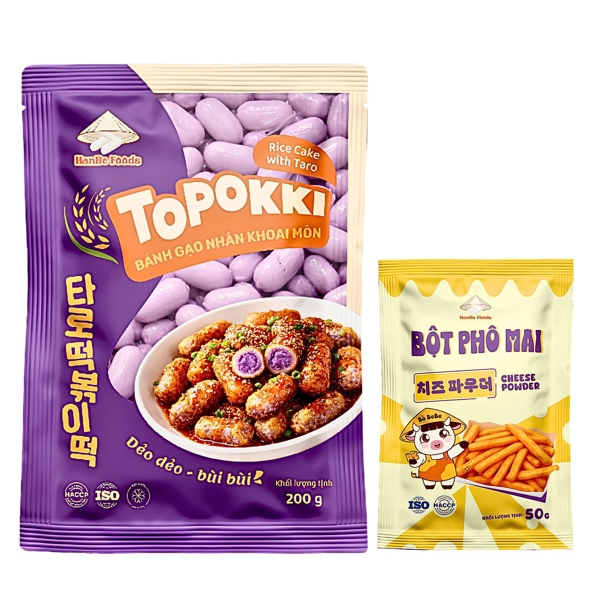 Bánh gạo nhân khoai môn 200g [1 Gói], Bột phô mai 50g [1 Gói]