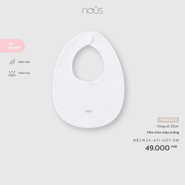 NS2400 - Yếm tròn màu trắng