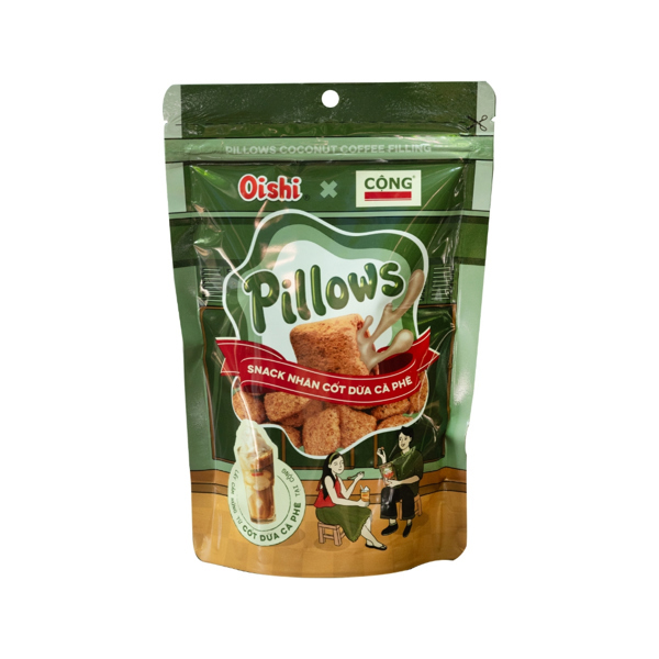 Snack Pillows Nhân Cốt Dừa Cà Phê Gói 75gr