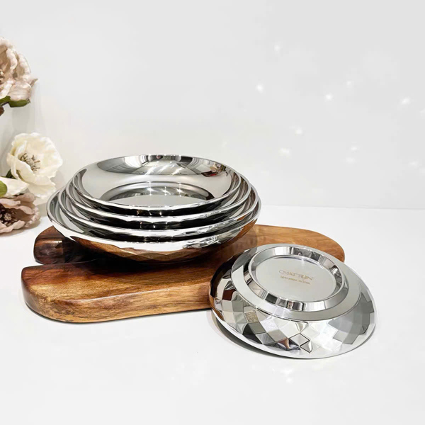 S220 - O468 Đĩa Vân Diamond Inox 18/10 Oyatton OYT-DZ24P - 24cm (Cái Lẻ) [T40]