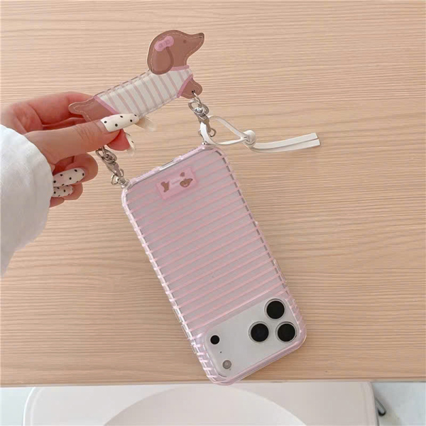 Case Sọc Hồng + Dây Cún - 16PROMAX