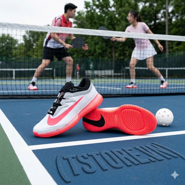 Giày Pickleball / Tennis Nike Vapor Pro 3 HC - HV1376 100 - Màu Ghi Đỏ Đen