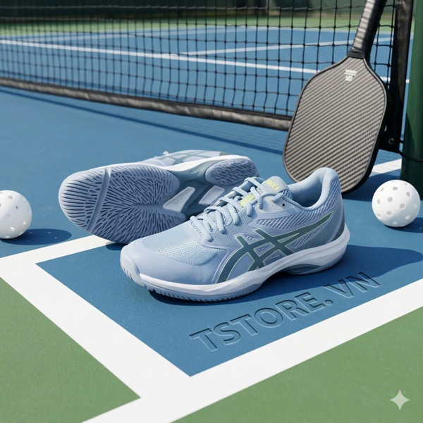 Giày Pickleball / Tennis Asics Game FF - 1041A489 400 - Màu Xám
