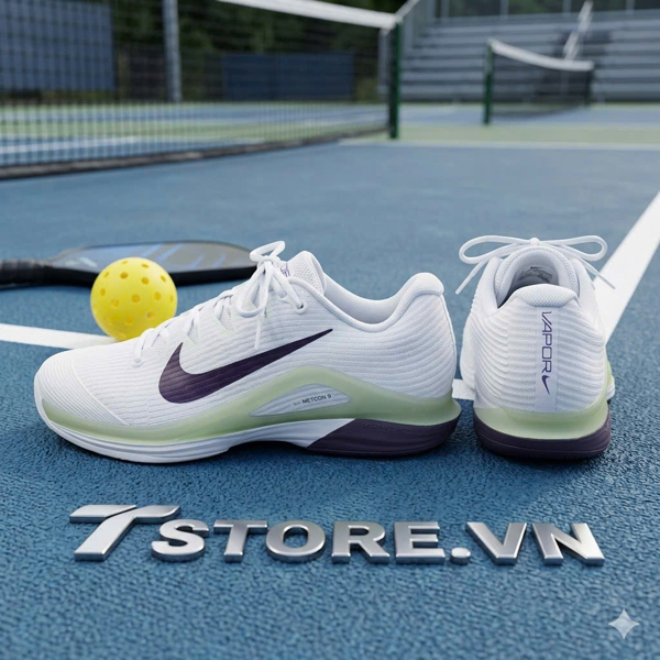 Giày Pickleball / Tennis Nike Vapor 12 HC - FV5552 108 - Màu Trắng Xanh