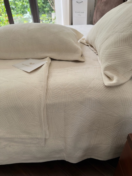 Bộ ga " Vân lá" | Cotton linen mềm - Chần full - YKX05.1.K