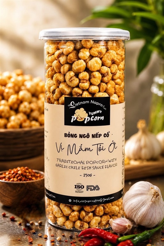 Bỏng Ngô Nếp Vị Mắm Tỏi 150g - Napro
