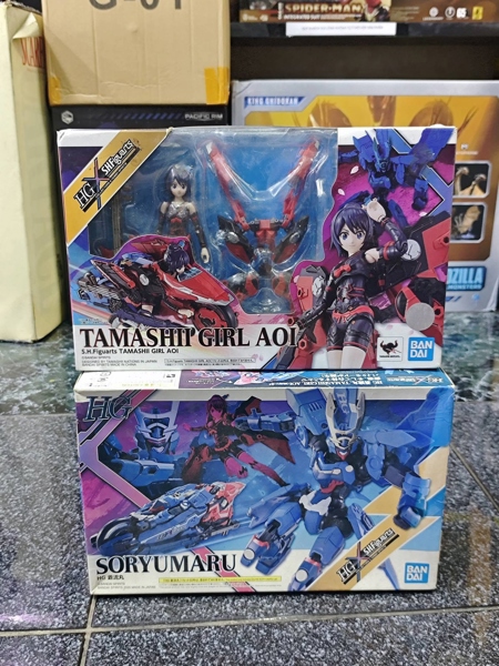 (2ND) TAMASHII GIRL AOI + (2ND, THIẾU MẢNH PART NỐI KHIÊN VÀ TAY) HG 1/144 SORYUMARU