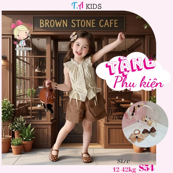 S54 (12-42kg) Set áo chấm bi quần kaki