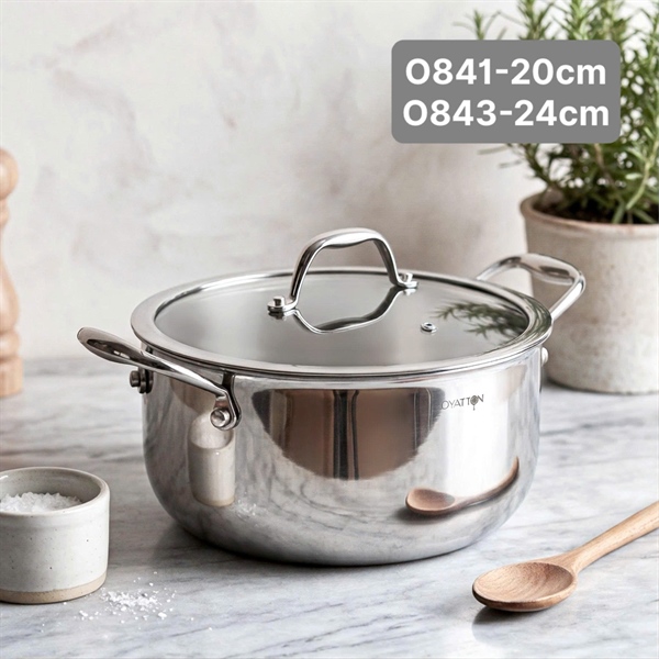Nồi canh O843 Oyatton inox không dính vi điểm 24cm