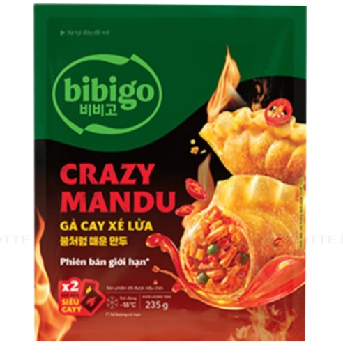 BIBIGO - MANDU GÀ CAY XÉ LỬA - GÓI 235G