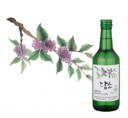 Rượu Soju Hàn Quốc Damso Vị Việt quất 360 ml