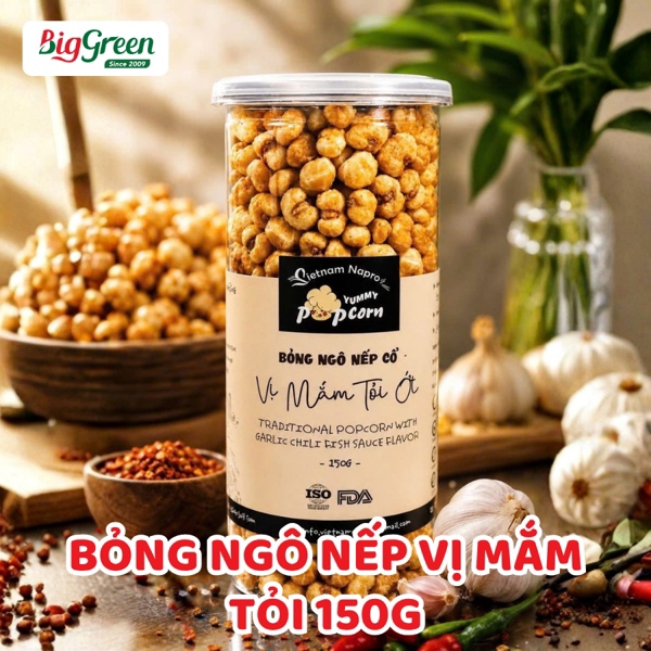 Bỏng Ngô Nếp Vị Mắm Tỏi 150g - Napro