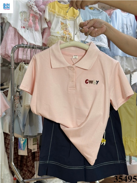 35495-Set quần jeans polo hồng