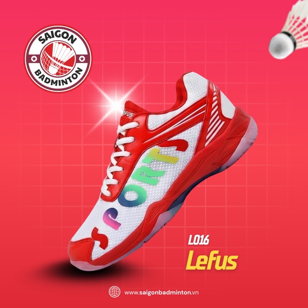 Giày Cầu Lông Lefus L016 - Trắng Đỏ