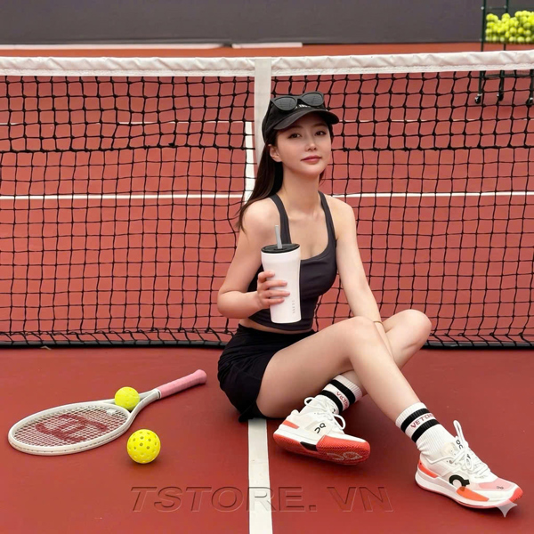 Giày Pickleball / Tennis ON THE ROGER ADV Pro - 3WE10330256 - Màu Trắng Đỏ Cam