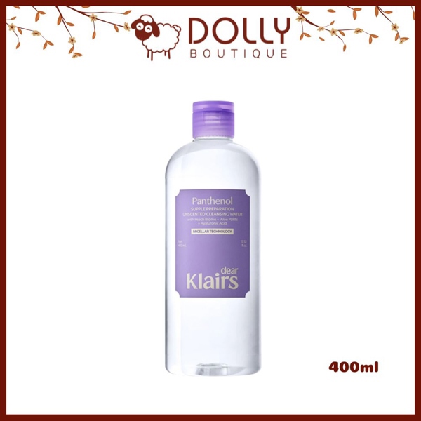Nước Tẩy Trang Dành Cho Da Nhạy Cảm Klairs Supple Preparation Unscented Cleansing Water 400ml