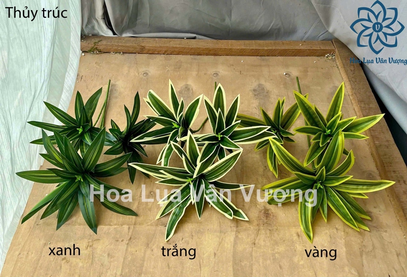 Thủy trúc - vàng - Lá cành ngắn - Hoa Lụa Vân Vượng