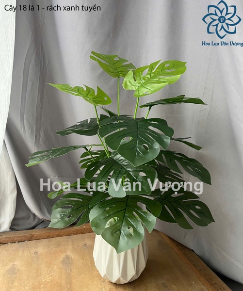 Cây 18 lá 1 - rách xanh tuyền - Cây - Hoa Lụa Vân Vượng