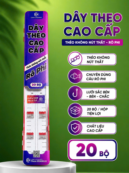 [CAM'S FISHING] Dây Thẻo Rô Phi Cao Cấp Không Nút Thắt