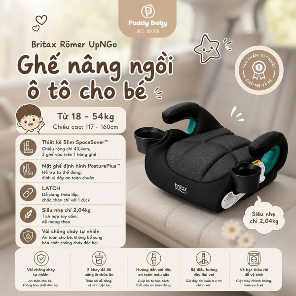 Ghế nâng ngồi ô tô UpNGo Britax cho bé