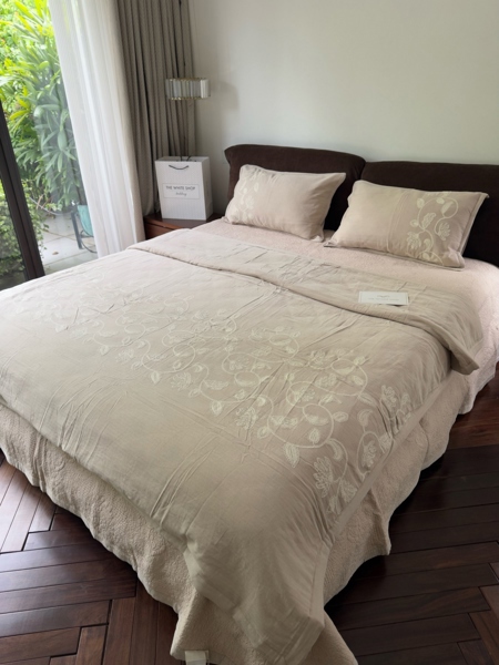 Bộ ga "Hoang mạc" | Cotton mềm - Chần full, Vỏ chăn chần - LX27.K - Màu be