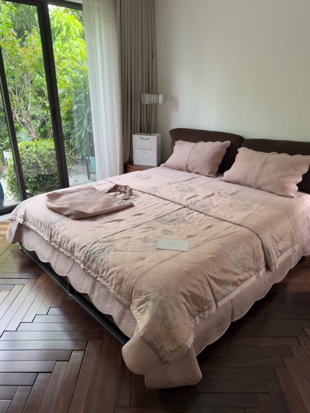 Bộ ga "Tơ đồng" | Tencel Cotton - Chần full, vỏ chăn chần dệt hoa, Ga chần trám - LX28.K - Màu hồng
