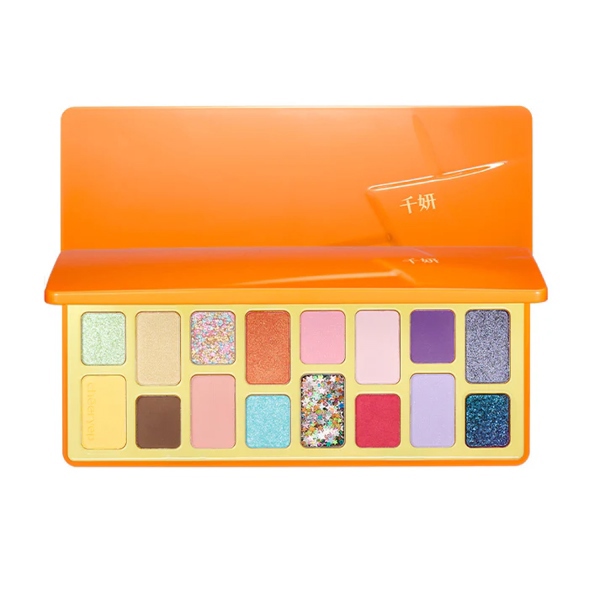 [Hàng Công Ty] Bảng Mắt Qianyan Cheeryep True 16 ô - Sparkle (Cam Nhũ)