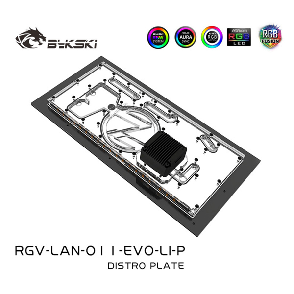 Tấm Nước Bykski RGV-LAN-O11-EVO-LI-P Kèm Bơm DDC - Mặt Trước Case Lian Li O11 EVO