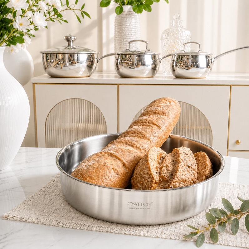 S190-O78 Khay Tròn Đa Năng 26cm Inox 18/10 Oyatton OYT-AL78P26
