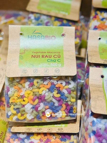 Nui rau củ chữ C HASABIO 500G