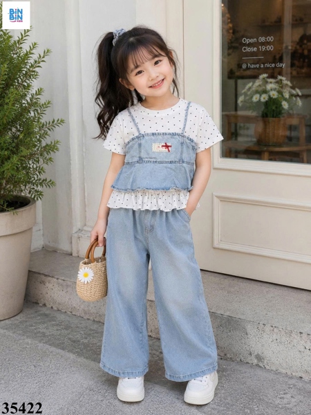35422- Set bộ 3CT jeans kitty bi