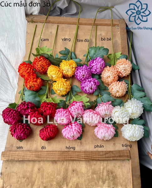 Cúc mẫu đơn 3b - Hoa cành dài - Hoa Lụa Vân Vượng