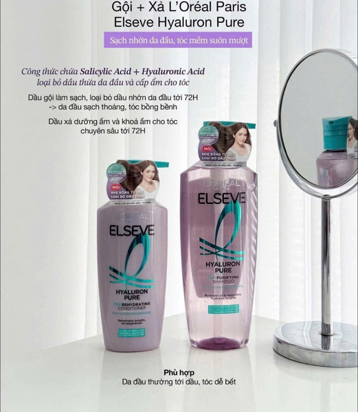 Set Gội Loreal Tím 620ml gội + 375ml xả - vòi xanh - Ảnh 1