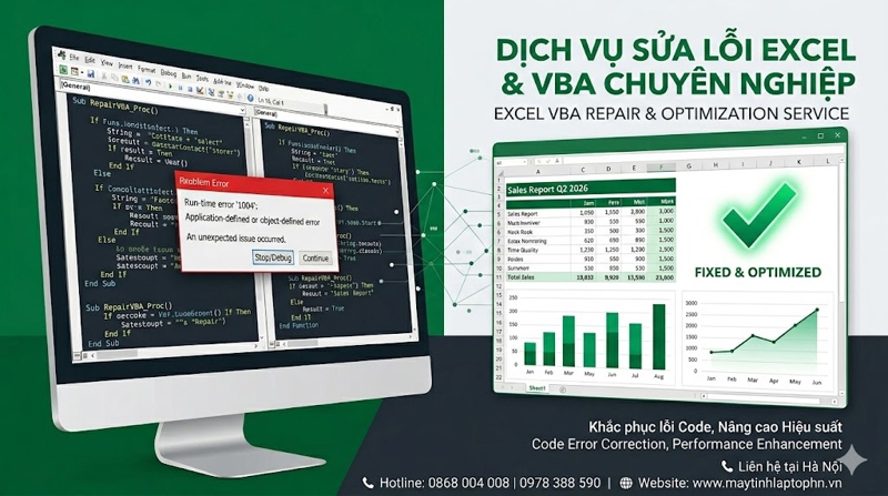 Dịch vụ fix một sỗ lỗi VBA trong Excel