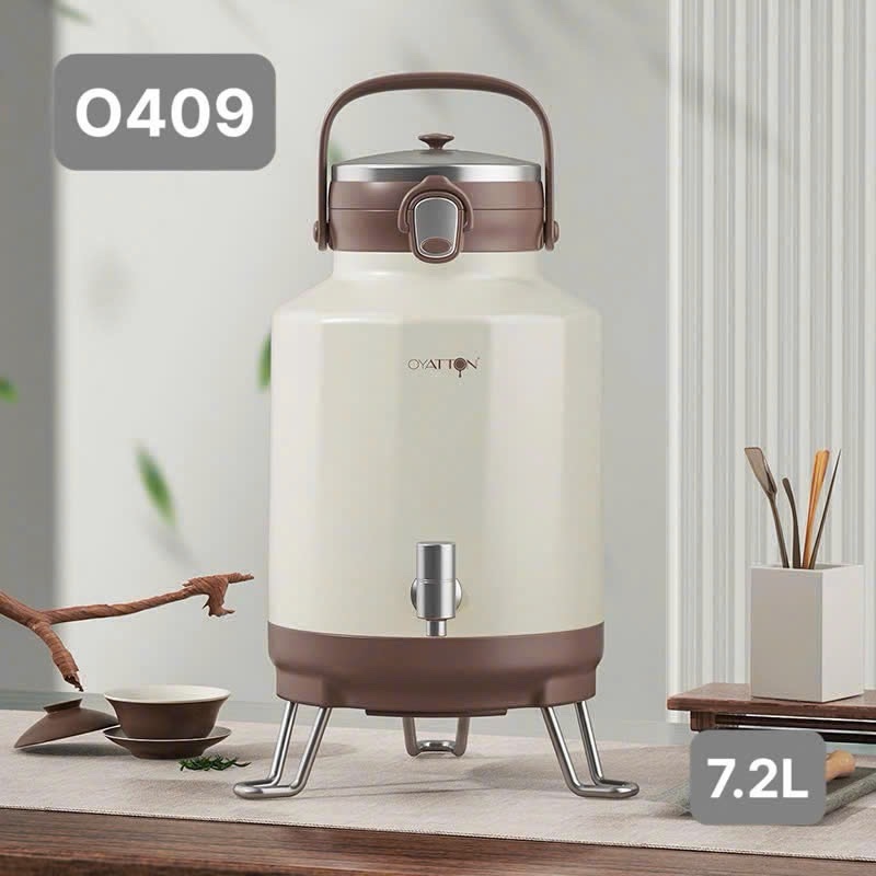 S1780-O409 Bình Đựng Giữ Nhiệt Bình Bảo Ôn Oyatton Grand Master 7200ml Model: OYT-W720 - Trắng Kem [T2]