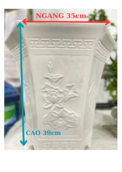 CHẬU LỤC GIÁC PHÚC LỘC THỌ NHỰA CAO 30cm x NGANG 27cm