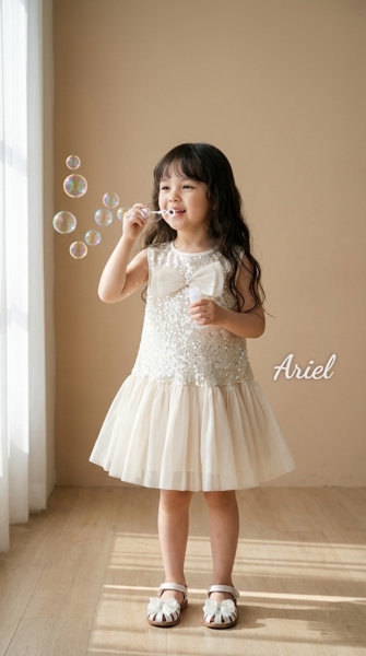 Váy kim sa đính nơ Ariel 3243